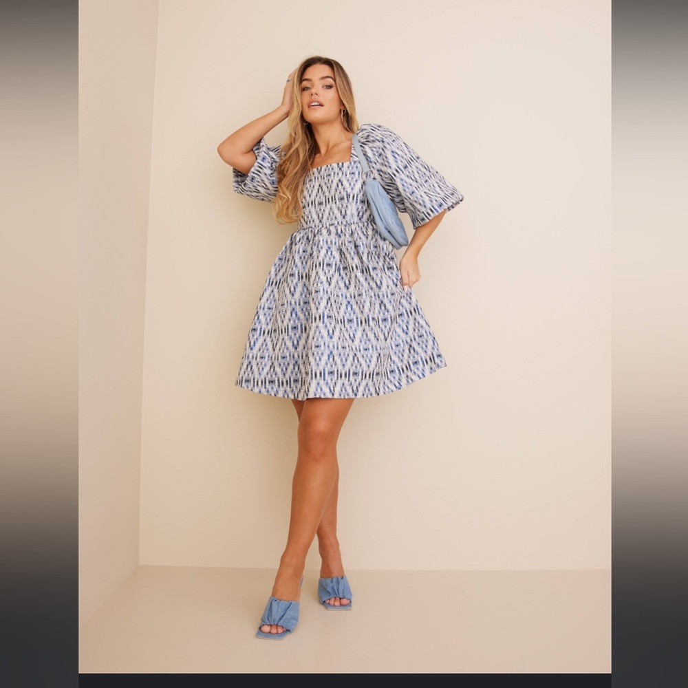 MUNTHE
 
Chew Puff Sleeve Dress In Blue
NWT size 6